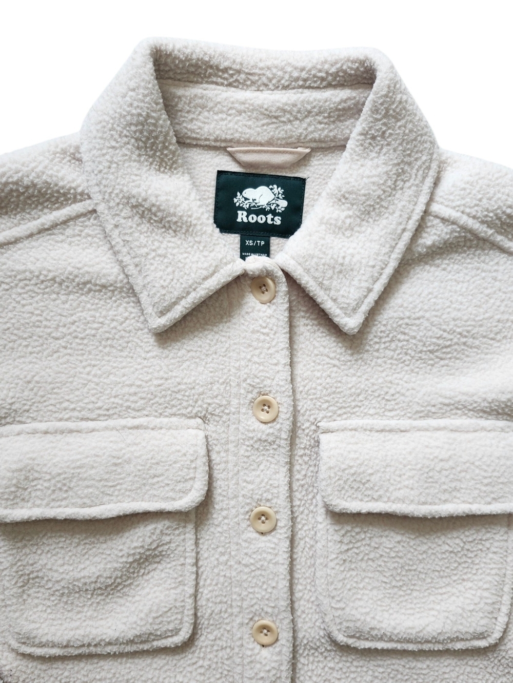 Roots Oversized Sherpa Shirt Jacket Women's Teddy Fleece Overshirt - Picture 2 of 6